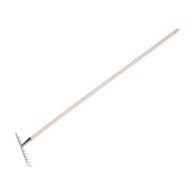 Tuinhark - verzinkt metaal - 12 tanden - 30 cm - inclusief steel 130 cm