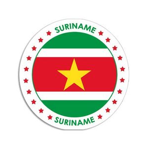20x Ronde Suriname sticker 15 cm landen decoratie   -