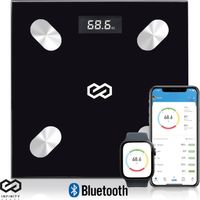 Infinity Goods Digitale Personenweegschaal met App - Smart Scale - Slimme Weegschaal Met Lichaamsanalyse - Zwart - thumbnail