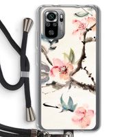 Japanse bloemen: Xiaomi Redmi Note 10S Transparant Hoesje met koord
