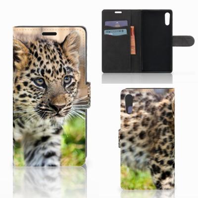 Sony Xperia XZ | Sony Xperia XZs | Telefoonhoesje | Met pasjeshouder | Baby Luipaard
