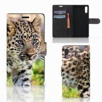 Sony Xperia XZ | Sony Xperia XZs | Telefoonhoesje | Met pasjeshouder | Baby Luipaard