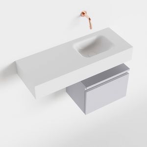 Toiletmeubel Mondiaz Andor | 80 cm | Meubelkleur Cale | Lex vrijhangend wastafel Talc Rechts | Zonder kraangat