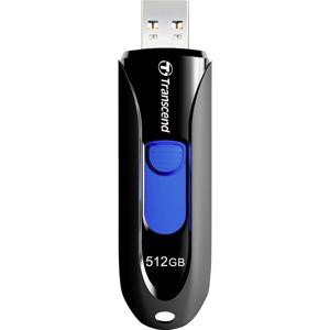 Transcend JetFlash® 790 USB-stick 512 GB Zwart, Blauw TS512GJF790K USB 3.2 Gen 2 (USB 3.1)