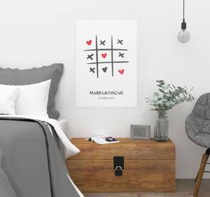 Tic Tac Toe Liefde aanpasbare poster