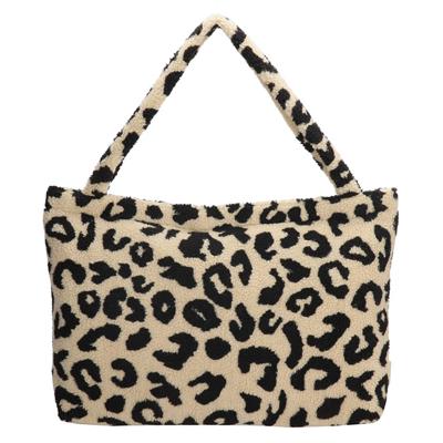 Beagles Fluffy Teddy Mom Bag Navarra Leopard Beige