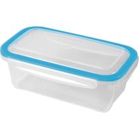 2x Voorraad/vershoudbakjes 0,75 liter transparant/blauw plastic