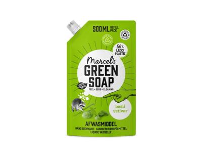 Marcel&apos;s Green Soap Refill - afwasmiddel - basilicum & vetiver - 500ml