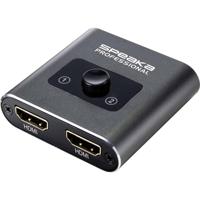 SpeaKa Professional SP-BDS-120 1 + 2 poorten HDMI-switch UHD 4K @ 60 Hz - thumbnail