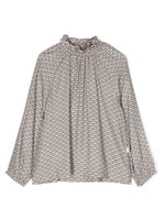 Il Gufo blouse imprimé à col volanté - Gris - thumbnail