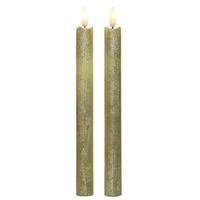 Kaarsen set van 2x stuks Led dinerkaarsen goud 24 cm - thumbnail