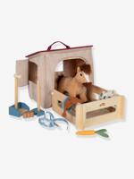 Paardenset met stal en SMALL FOOT kinderzak bruin