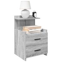 Nachtkastjes 2 st met 2 lades 40x36,5x62 cm grijs sonoma eiken