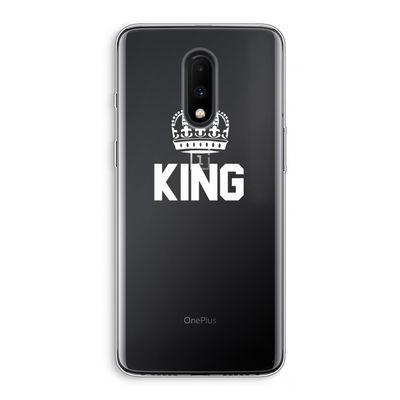 King zwart: OnePlus 7 Transparant Hoesje