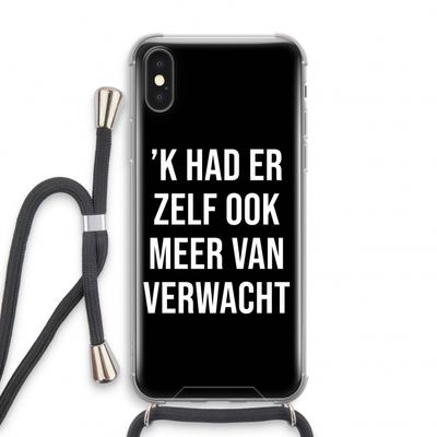Meer verwacht - Zwart: iPhone X Transparant Hoesje met koord