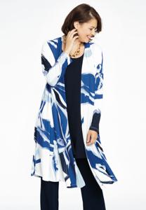 Yoek Geplooid vest VIVIAN | Blauw | Maat 50/52