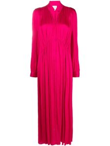 Forte Forte robe plissée à manches longues - Rose