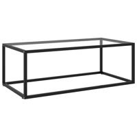 Salontafel met gehard glas 100x50x35 cm zwart