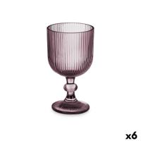 Wijnglas Vivalto OCT-DK80005SC OCT-DK80005SC Roze Glas 260 ml Strepen (6 Stuks)