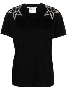 Stella McCartney t-shirt à ornements en cristal - Noir