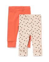 HEMA Baby meegroeilegging rib - 2 stuks roze (roze)