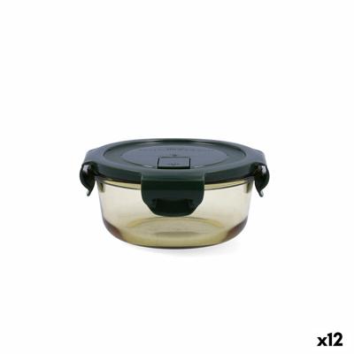 Hermetische Lunchtrommel Bidasoa Infinity Rond 390 ml Geel Glas (12 Stuks)