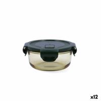Hermetische Lunchtrommel Bidasoa Infinity Rond 390 ml Geel Glas (12 Stuks)