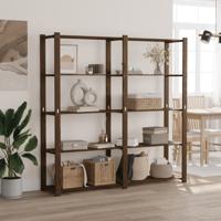 VidaXL Opbergrek 5-laags 170x38x170 cm massief grenenhout bruin