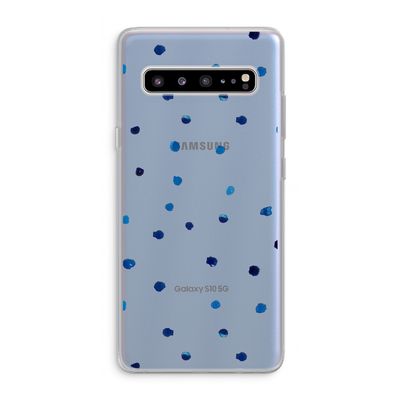 Blauwe stippen: Samsung Galaxy S10 5G Transparant Hoesje