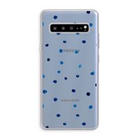Blauwe stippen: Samsung Galaxy S10 5G Transparant Hoesje