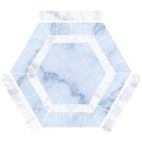 Monopole Avant Hexagon Tegels Ibiza Blauw 22 x 25 CM Porselein Monopole Avant Hexagon Tegels Ibiza Blauw 22 x 25 CM Porselein