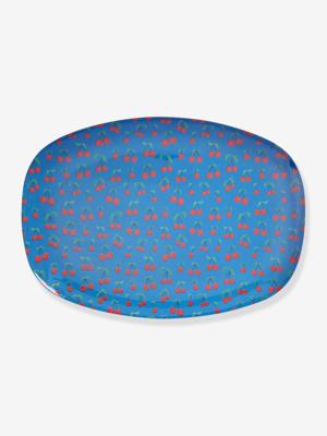 Rechthoekig melamine bord CHERRY LOVE rice felblauw