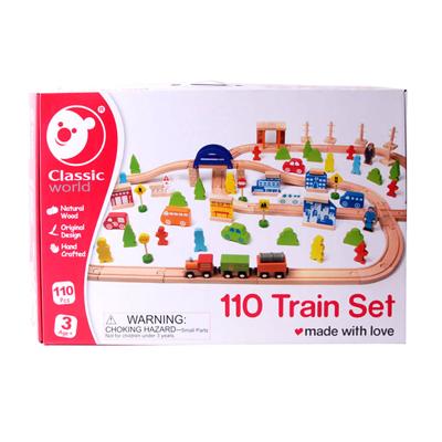 Classic World houten treinset, 110dlg.
