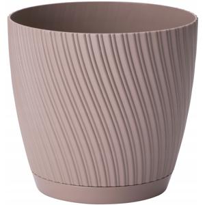 Form Plastic Plantenpot/bloempot Waves - kunststof - beige - D19 x H17 cm   -