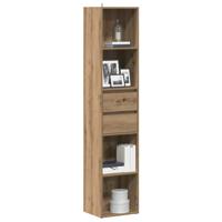 Boekenkast 36x30x171 cm bewerkt hout artisanaal eikenkleur