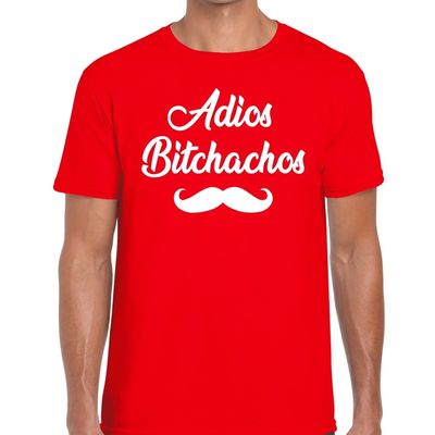 Adios bitchachos tekst t-shirt rood heren