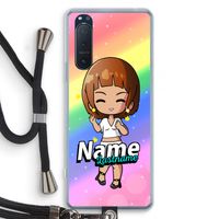 Chibi Maker vrouw: Sony Xperia 5 II Transparant Hoesje met koord