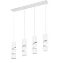 Moderne LED Hanglamp 4-lichts - Rechthoekig Design - Mat Wit Metaal