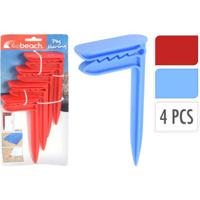Handdoekharing met klem set van 4 assorti kleur