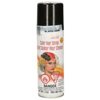 Haarverf/haarspray - zwart - spuitbus - 125 ml - Carnaval - thumbnail