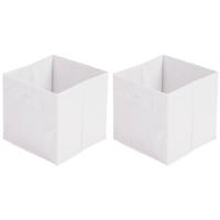 Opbergmand/kastmand Square Box - 2x - karton/kunststof - 29 liter - wit - 31 x 31 cm Opbergmand/kastmand Square Box - 2x - karton/kunststof - 29 liter - wit - 31 x 31 cm