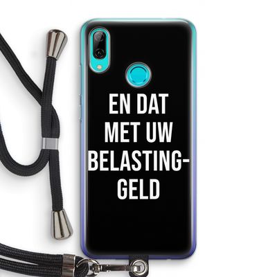 Belastinggeld - Zwart: Huawei P Smart (2019) Transparant Hoesje met koord