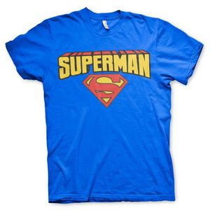 Superman verkleed T-shirt blauw heren 2XL  -