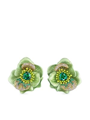 Anabela Chan boucles d'oreilles Citrus Bloom en or vermeil 18ct - Vert