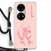 Giving Flowers: Huawei P50 Pro Transparant Hoesje met koord