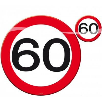 8x Stuks Placemats/onderzetters 60 Jaar Verjaardag Feestartikelen - Placemats 8x Stuks Placemats/onderzetters 60 Jaar Verjaardag Feestartikelen - Placemats