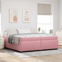 Bedframe met matras Roze 200 x 200 cm Stof