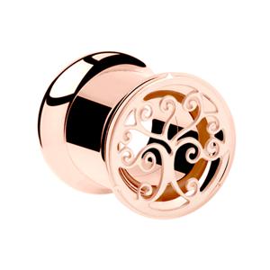 Double Flared Tunnel Met roségoud verguld chirurgisch staal Tunnels & Plugs