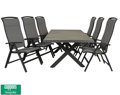 Qopps Admiral tuintafel met Houston verstelbare tuinstoel