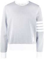 Thom Browne sweat à détail 4 bandes signature - Gris